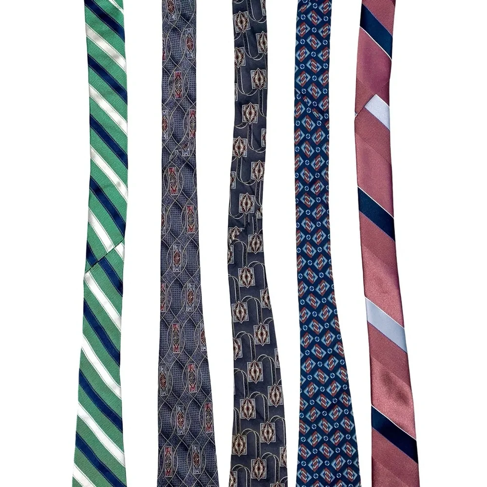 5 Vintage Silk Ties Jos A Bank College Roe Stafford Swank Italy Business Casual